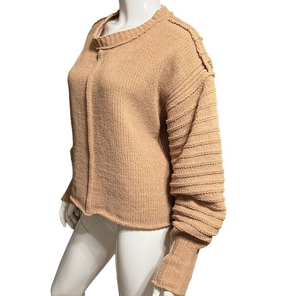 Impressions Slouchy Sweater Camel Color Batwing Drop Sleeves size Medium - Picture 6 of 12